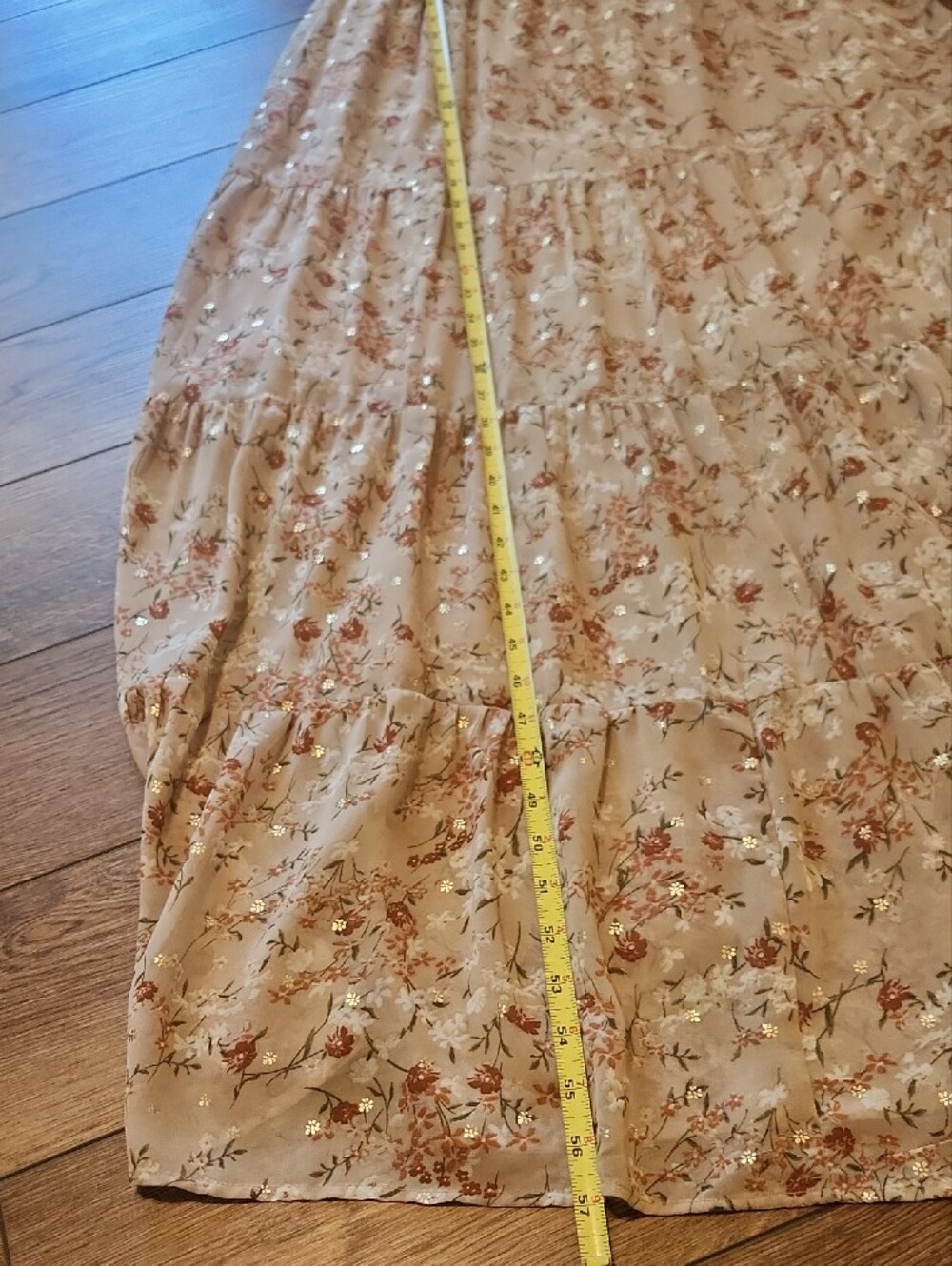 Francesca's Collections Cream Maxi Dress with Dusty Rose Floral - Picture 6 of 7